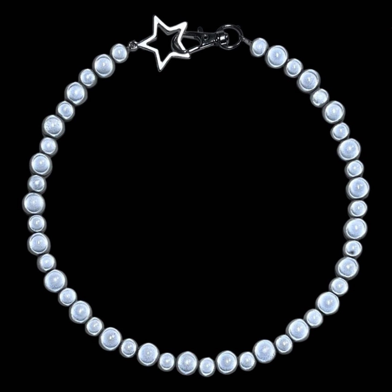 Laser Reflective Luminous Beads Necklace For Men And Women Fluorescent