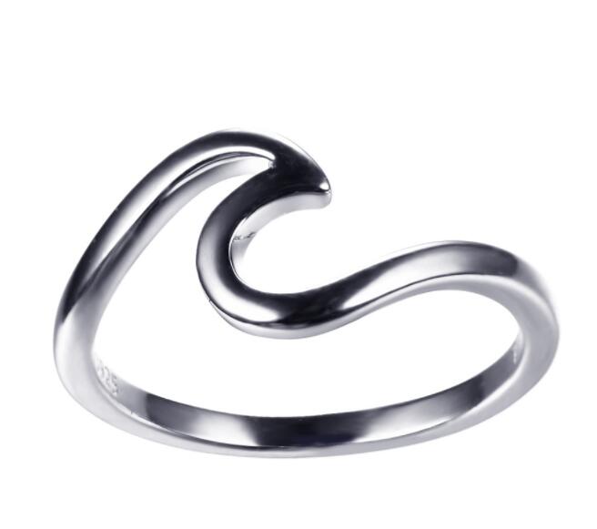 Wave Ring 925 Sterling Silver