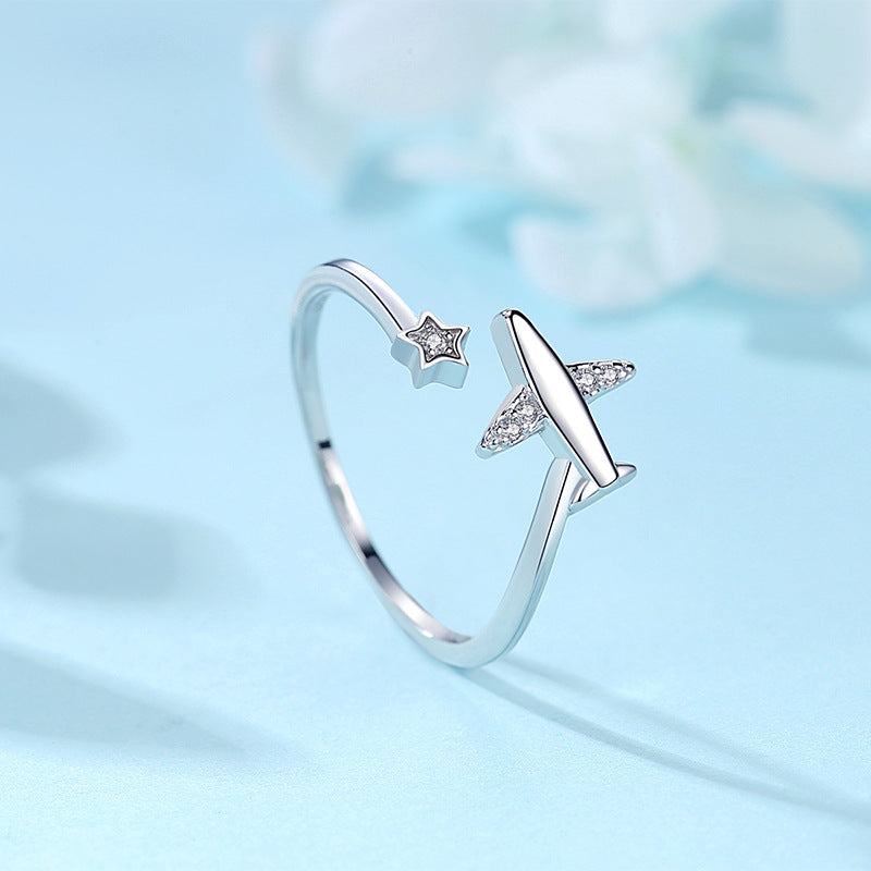 Sterling silver airplane ring