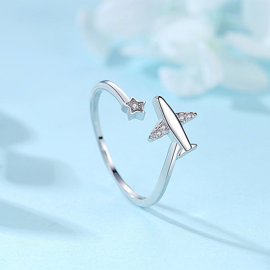 Sterling silver airplane ring