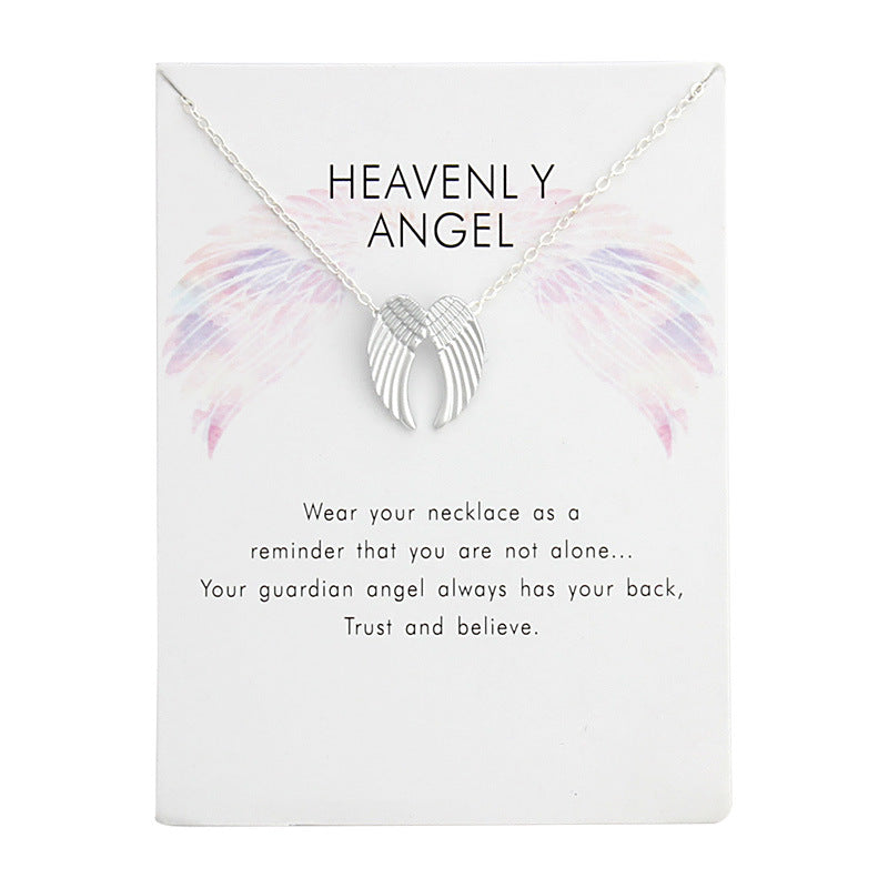 Heavenly Angel Wings Necklace Gold Silver Wing Pendant