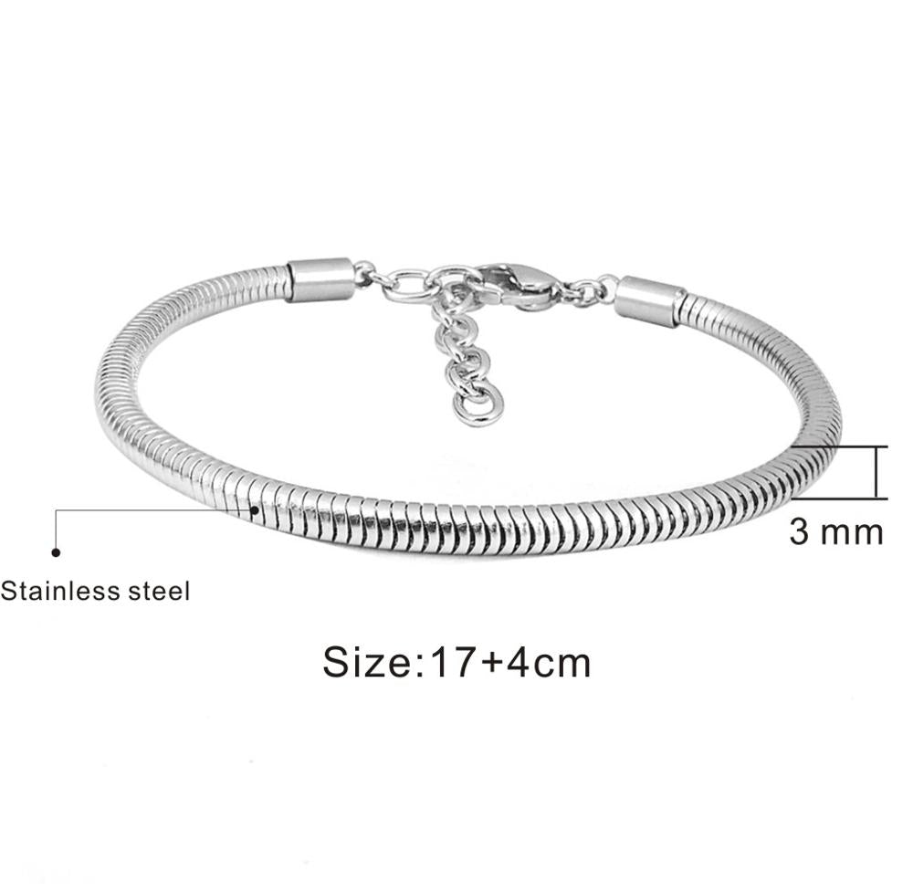 Loose Bead Pendant Bracelet Stainless Steel Retro Large Hole Bead Jewelry