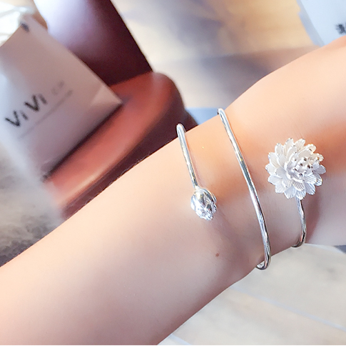 925 Silver Lotus Bracelet