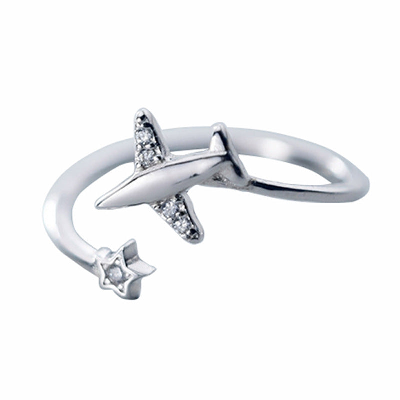 Sterling silver airplane ring