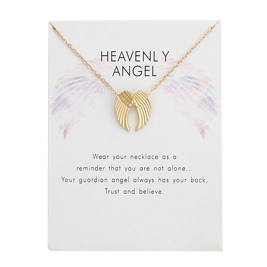 Heavenly Angel Wings Necklace Gold Silver Wing Pendant