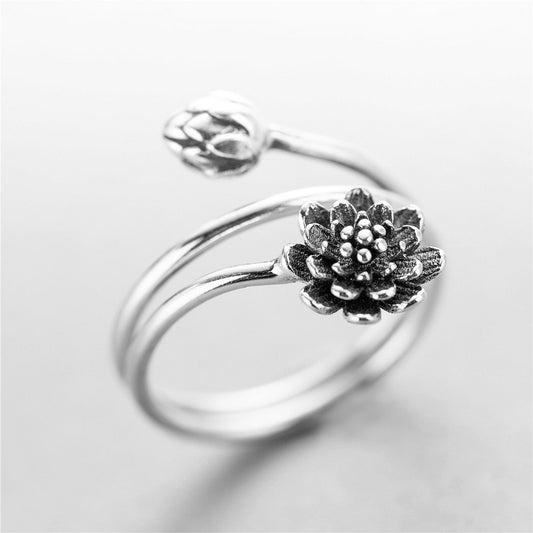 925 sterling silver lotus ring